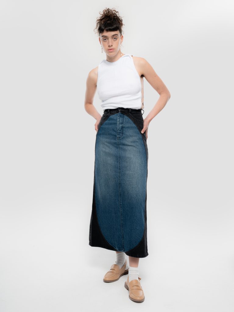 denim maxi skirt